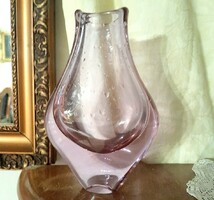 20 Cm - zelezny brod sklo purple Czech artistic glass vase - art&decoration
