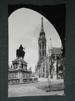 Postcard, Matthias Church in Budapest, detail of the statue of St. István