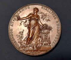 Országos Kiállítás Budapest 1885. Az érdem jeléül: Glülck Frigyesnek. 142,5 g.; 65 mm.