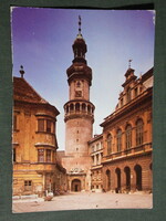 Postcard, sopron, view of fire tower, detail