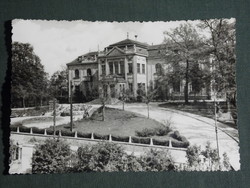 Postcard, tatabánya, Jászá Mari theater skyline, park detail