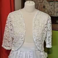 Wedding bol65 - white bridal short-sleeved lace bolero