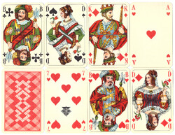 135. Francia sorozetjelű skat kártya berlini kártyakép Trumpf 1940 körül 32 lap