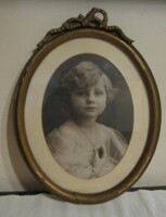 Antique portrait of a girl with a frame 19th-20th century Turn