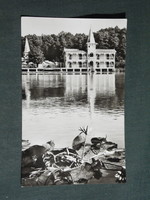 Postcard, Hévíz spa, lake pavilion view detail