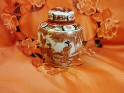 Gyönyörű japán Kutani porcelán teafűtartó