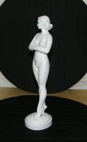 Herendi álló akt fehér porcelán - szignált GONDOS JÓZSEF munkája - 27,5 cm