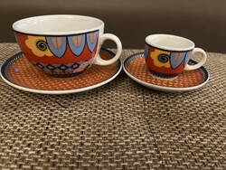 Lenyűgöző, modern Seltmann Weiden Bavaria csészék aljjal, két méretben, párban