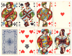 132. Francia sorozetjelű skat kártya berlini kártyakép Trumpf 1940 körül 32 lap