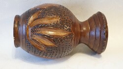 Korondi vase. Old, small, brown. 15.5 cm.