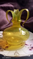 Particularly beautiful art nouveau paper-thin yellow glass vase -1900' - art&decoration
