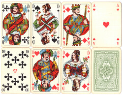 96. Francia sorozetjelű skat kártya berlini kártyakép Coeur 1960 körül 32 lap
