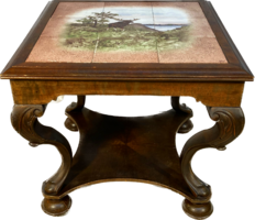 Antik képmozaikos asztal