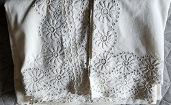 Uninitiated detailed Hövej motif hell embroidered embroidery tablecloth 200 cm tablecloth Hungarian handwork