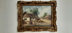 Denes master house, farmhouses, with hen house and geese, 38x28