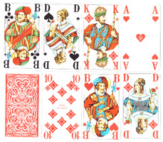 143. Francia sorozetjelű senior skat kártya berlini kártyakép ASS 1990 körül 32 lap