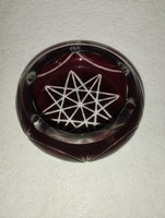 Polished crystal ashtray with octagram pattern