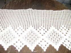 Beautiful hand crocheted antique pale pink stained glass curtain