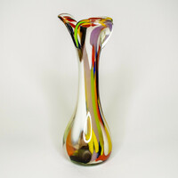 Handmade colored glass vase from Murano