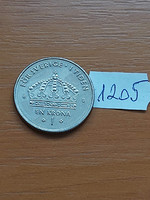 Sweden 1 kroner 2002 b, carl xvi gustaf, copper-nickel 1205