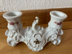 Wallendorf német porcelán 2 ágú asztali gyertyatartó