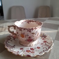 3 antique sarreguemines fleury chocolate cups and saucers