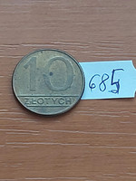 Poland 10 zloty 1990 brass 685