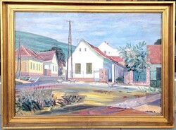 Orosz László (1928-2000 : Visegrádi házak , 50x70 cm.
