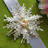 Wedding csd30 - 80mm beige pink ecru lace wrist decoration