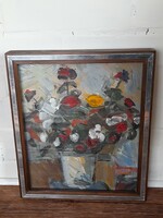 Great predecessor, still life with a flower pot, painting, 31 x 26.5 cm