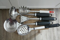 Kitchen tools, pasta remover, ladle, potato masher - in good condition