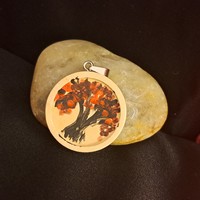 Hand-painted wooden pendant 2 cm