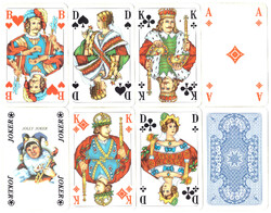 159. Francia kártya 50 lap + 3 joker Berlini kártyakép Karo spielkarten Stuttgart 1980 körül