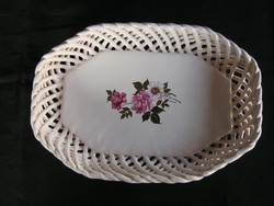 Bodrogkeresztúr ceramic bowl pink 22x15 cm
