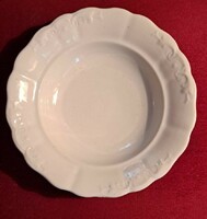 Antique stone porcelain zsolnay deep plate in good condition.