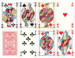 148. Francia sorozetjelű skat kártya Genovai kártyakép Kína 1990 körül 32 lap
