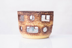 Retro openwork ceramic bowl
