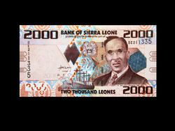 Unc - 2000 leones - sierra - leone - 2010 (with the image of wallace-johnson)