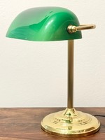 A library lamp with a gilded body, a banker's lamp
