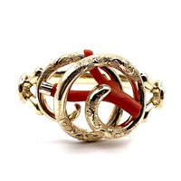 4513. Biedermeier gold bracelet with coral