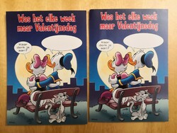 2 db német Donald kacsa Valentin napi képeslap 1980-as évek