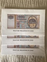 Millennium 2000 Ft-os 3 darab sorszámkövető