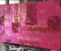 Pink Corner 60x40cm, egyedi abstract vászonkép