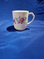 Kőbánya porcelain mug with flower pattern