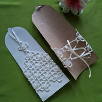 Wedding kty44 - 19cm finger-hanging ecru lace gloves with clover pattern