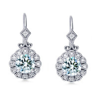 2.80Ct vvs1 h ice white valodi moissanite diamond 925 sterling silver earrings