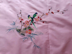 Beautiful bird embroidered double decorative cushion cover. 113X46 cm