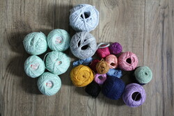 Színes pamut horgoló cérnák - új állapotban