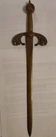 Levélbontó kard réz 38cm