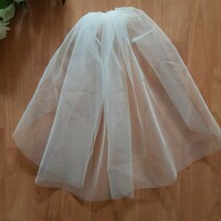 Fty13 - 1-layer, untrimmed, ecru mini bridal veil 30x100cm